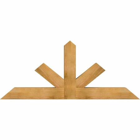 Ekena Millwork Saratoga Rough Sawn Timber Gable Bracket, Western Red Cedar, 72"W x 30"H x 6"D x 6"F, 10/12 Pitch GBW072X30X0606SAR00RWR